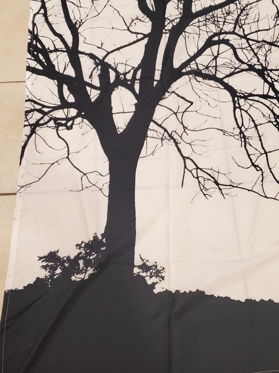 Black and white tree pattern shower curtain - photo 4