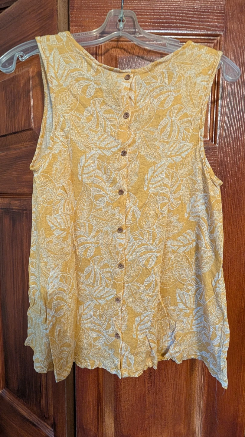 100% linen mustard top - photo 3