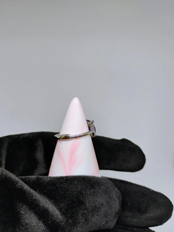 Purple Love Symbol 925 Silver Ring - photo 5