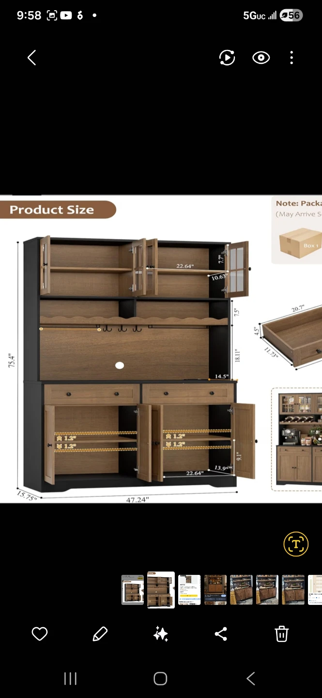 Brand New Farmhouse Kitchen Hutch / Coffee Bar - photo 2