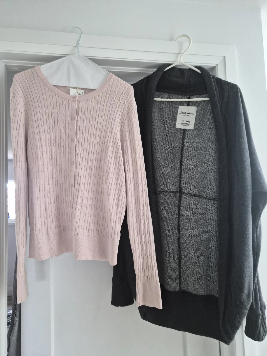 Aeropostale Cardigan and Pink Cable Knit Sweater