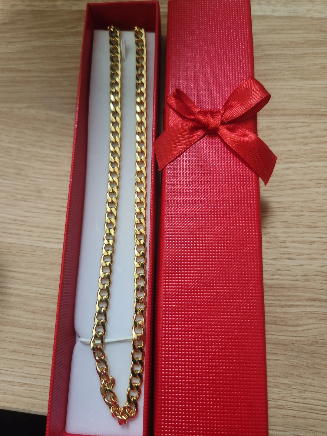 Gold Tone Curb Chain Necklace