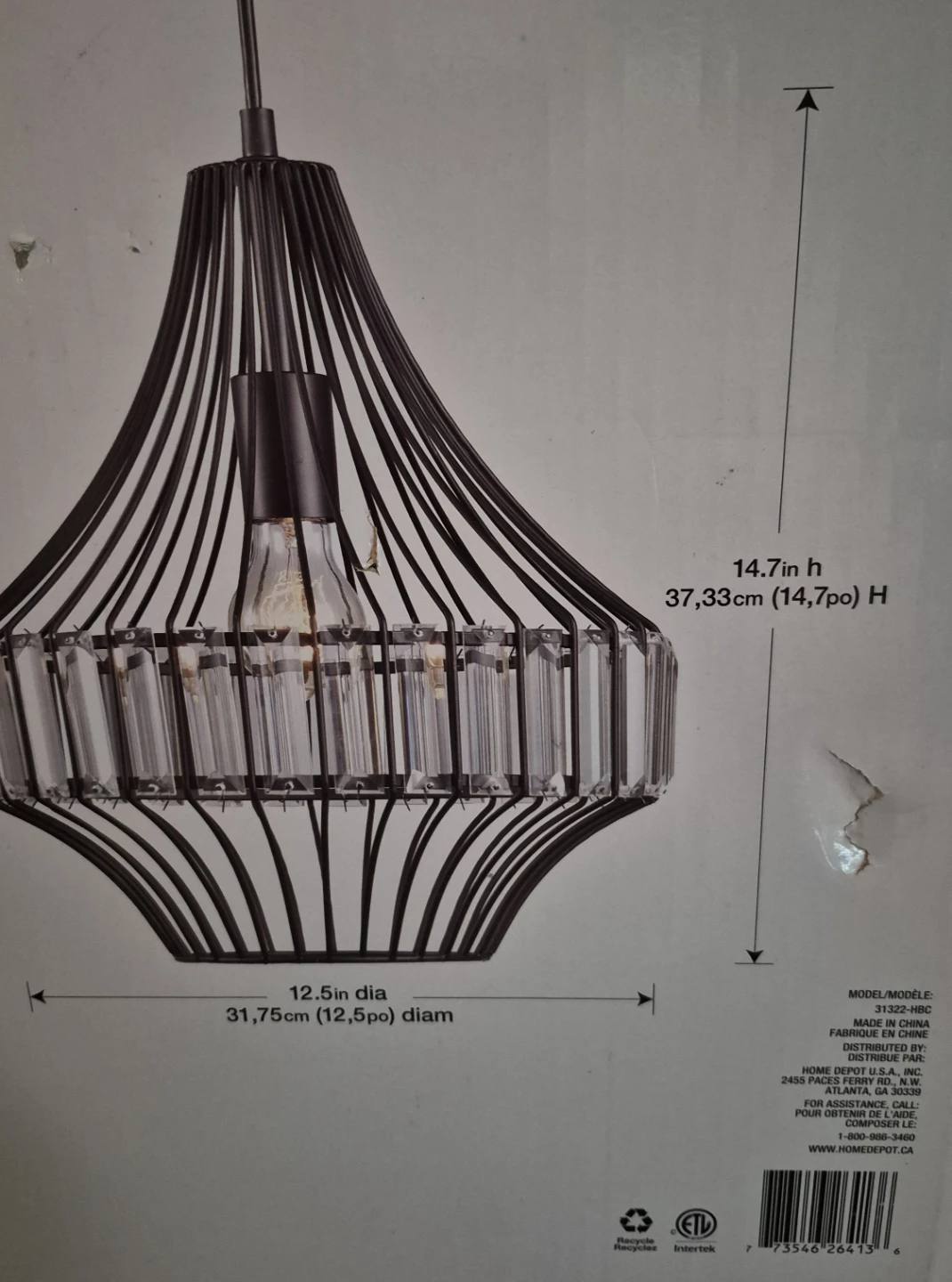 NEW Home Decorators Collection Parisio Pendant Light - photo 3