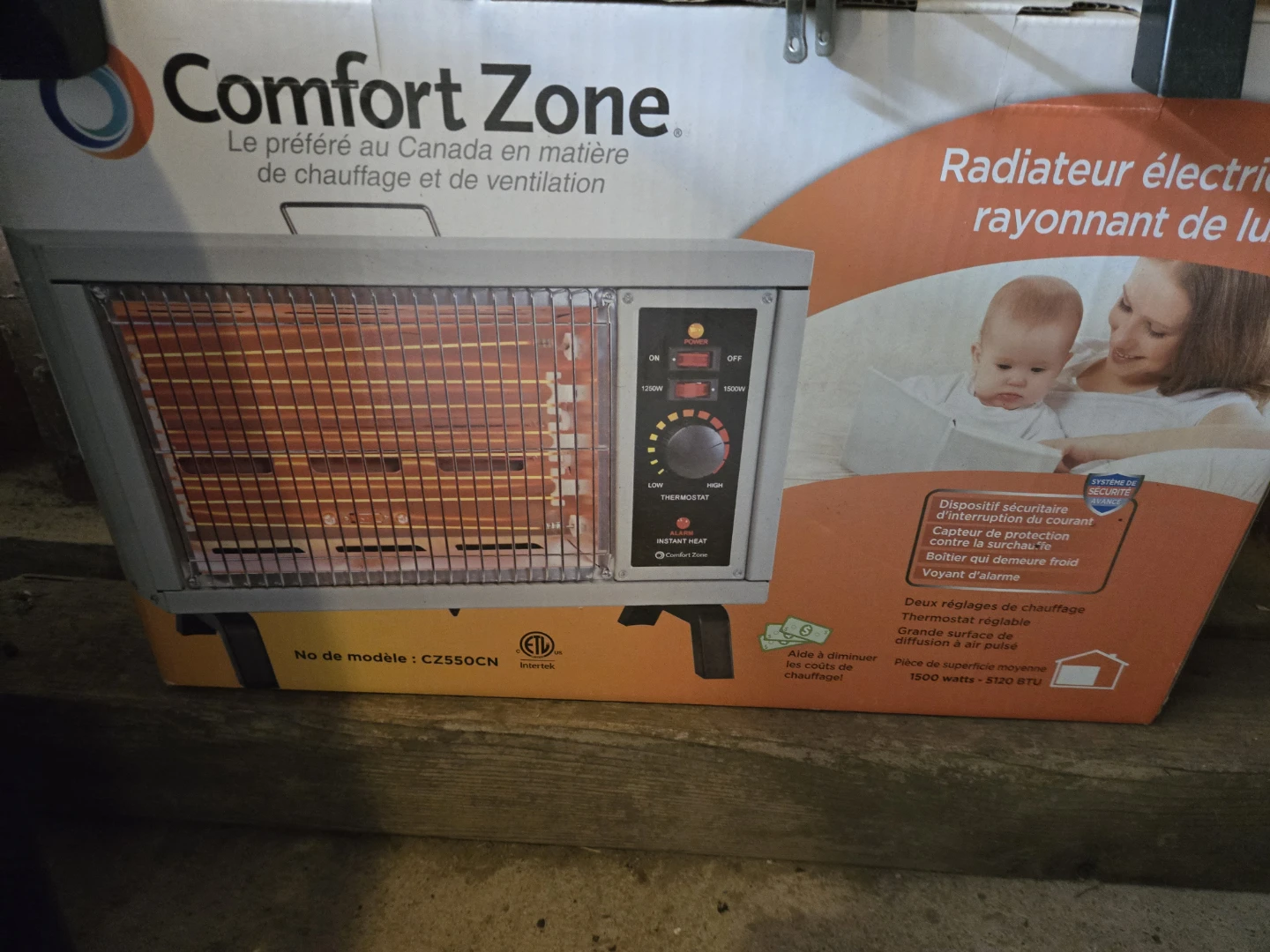 Comfort Zone Radiant Heater CZ550CN
