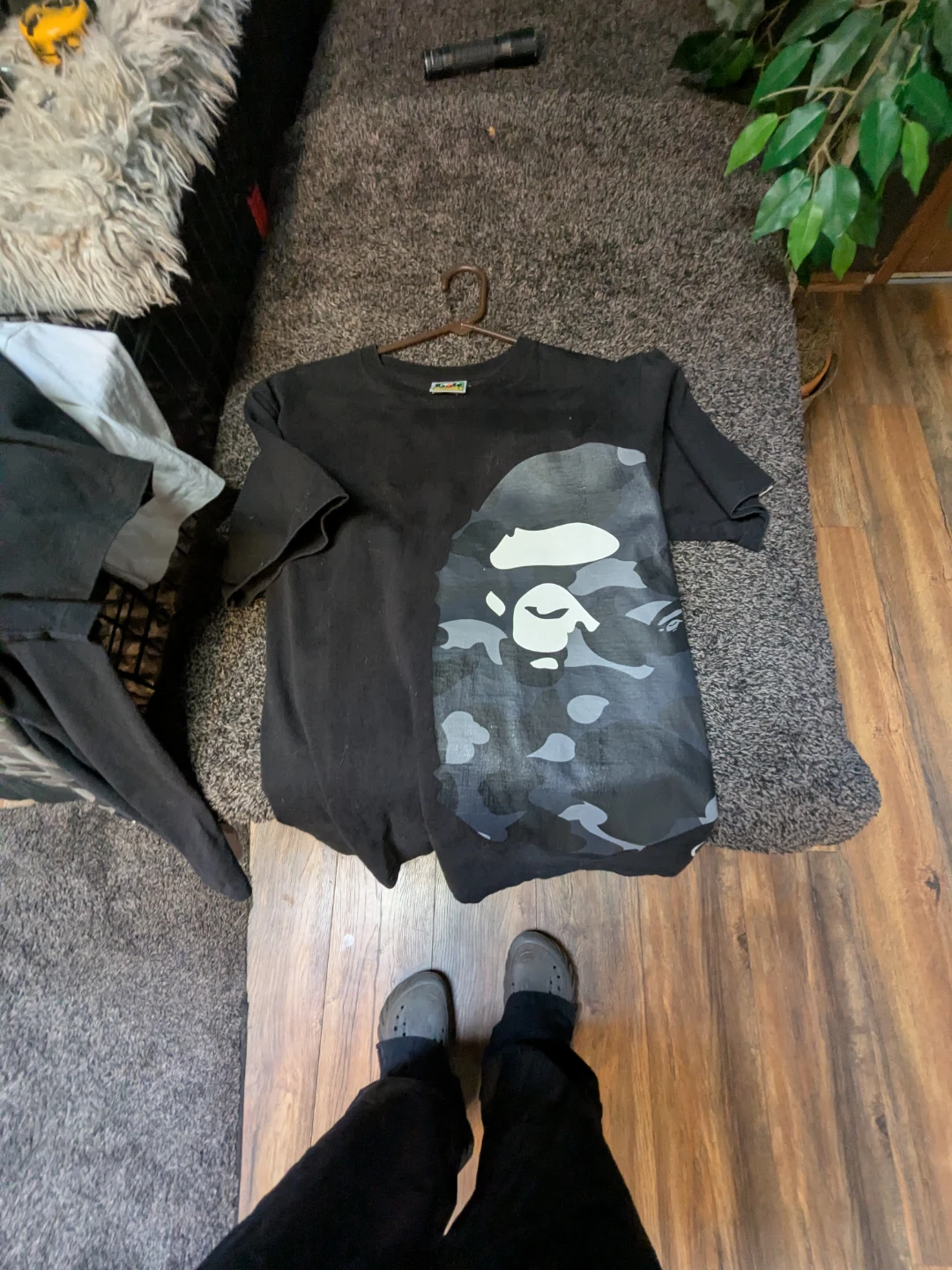 Bape lot 4 tees large 1 zip up hoodie XL /free  bape mask - photo 2