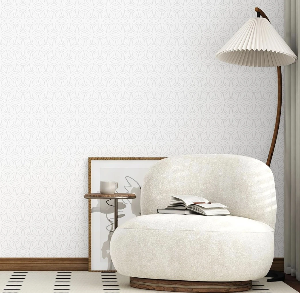 Grey Geometric Modern Peel & Stick Wallpaper 17.5"x102" - photo 2