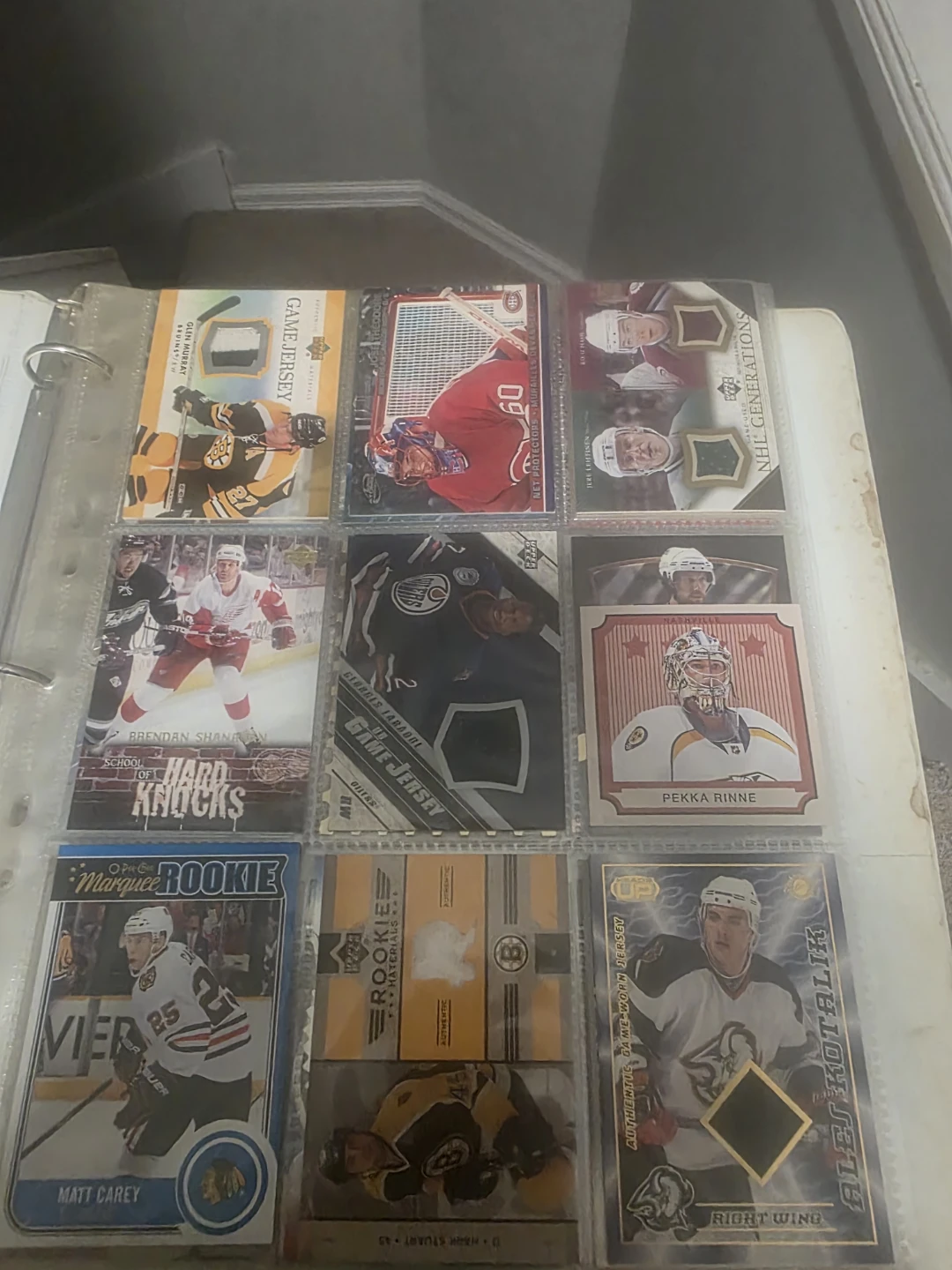 Collection of NHL Hockey Trading Cards in Binder