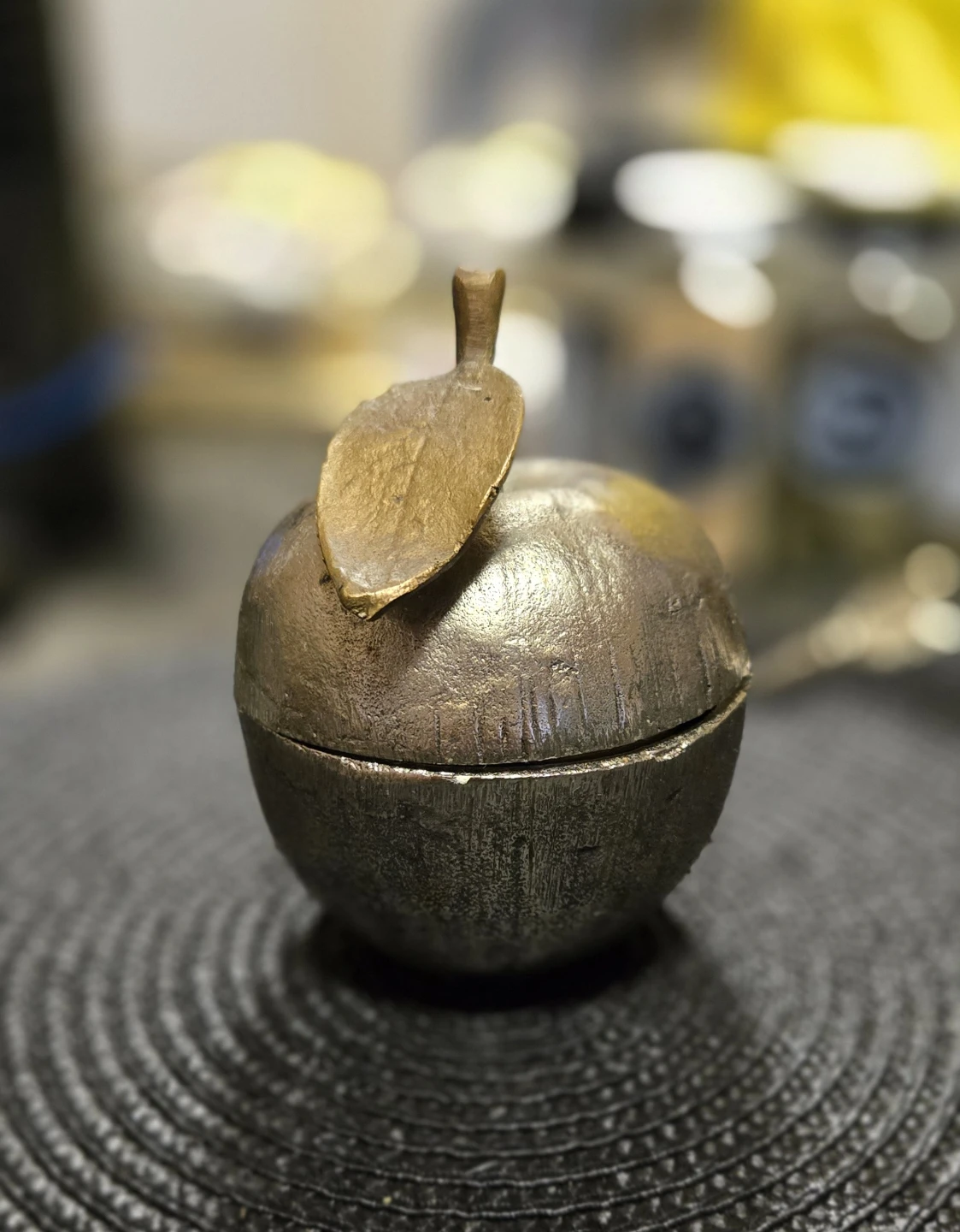 Metal Apple Shaped Spice Container with Spoon