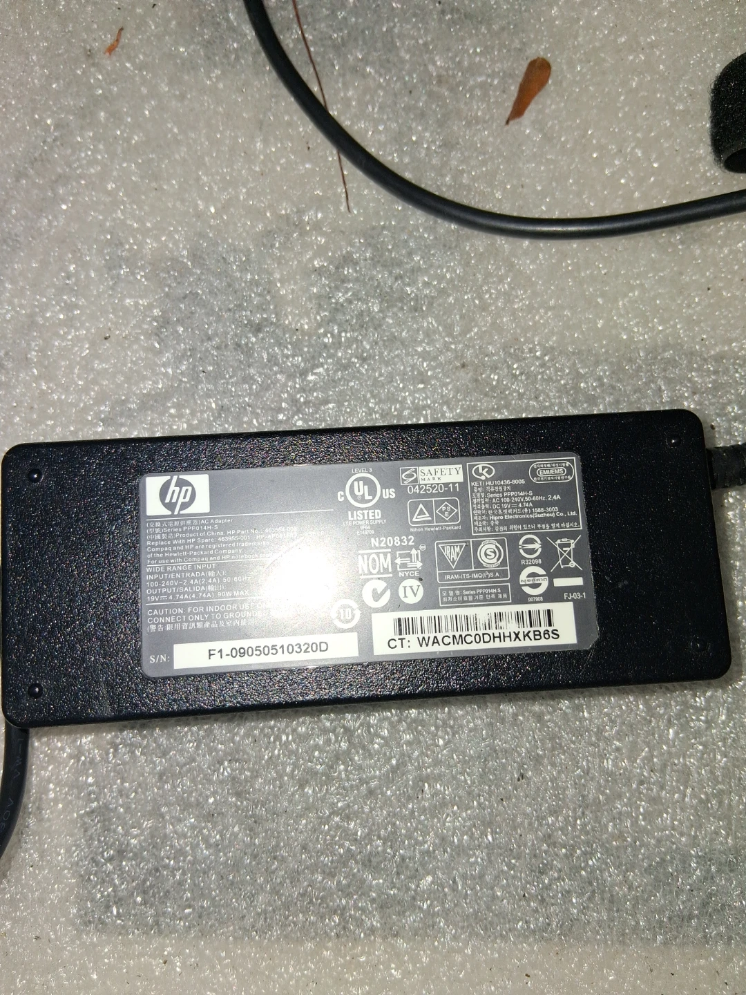HP 90W AC Laptop Power Adapter PPP014H-S