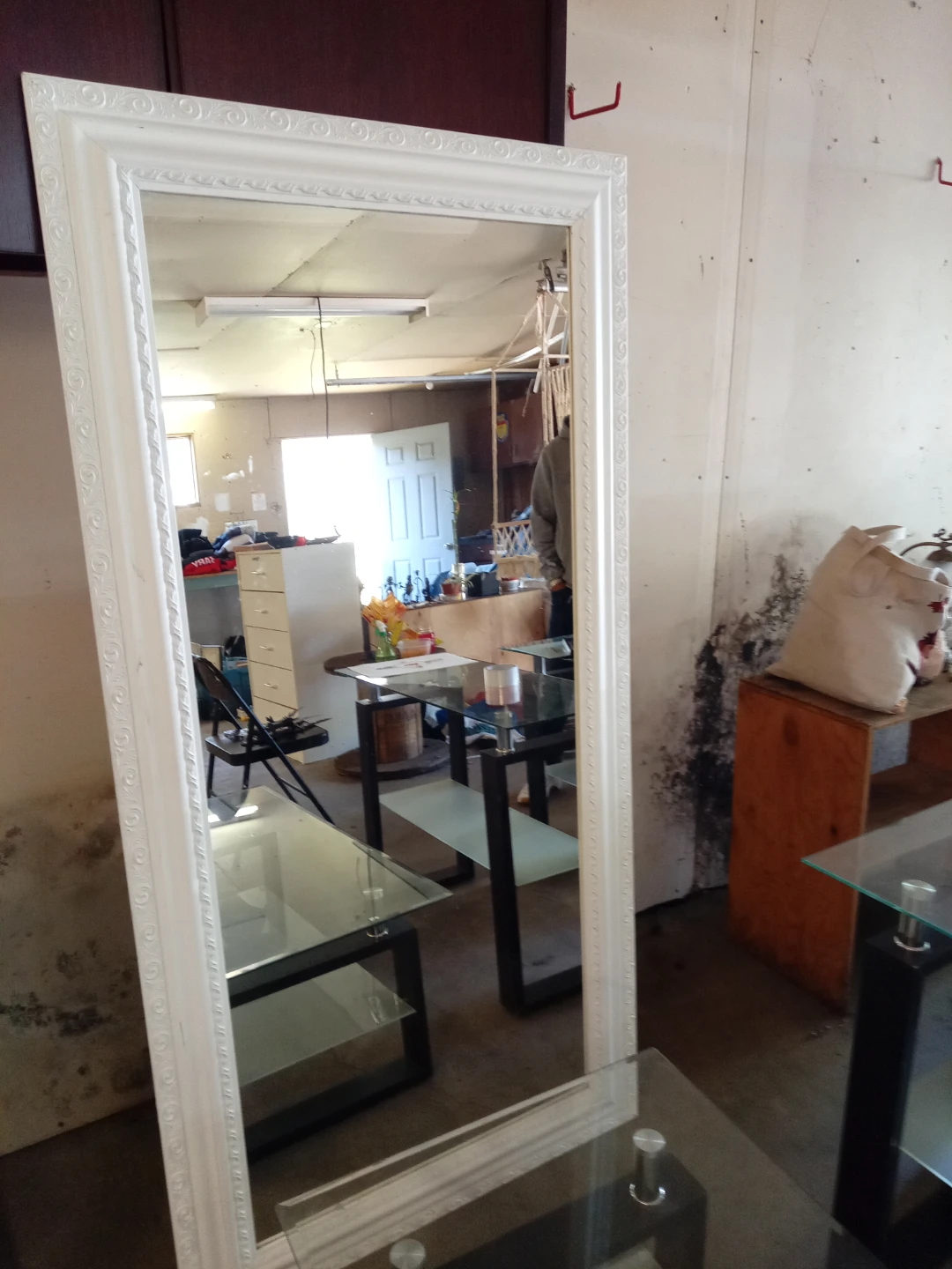 Full-Length White Decorative Mirror