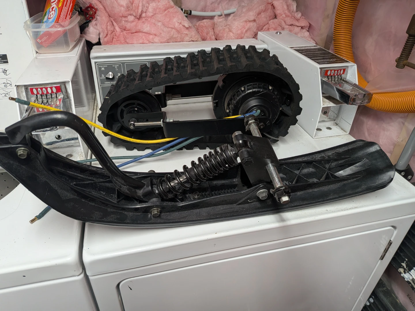 Snowmobile track and ski conversion kit