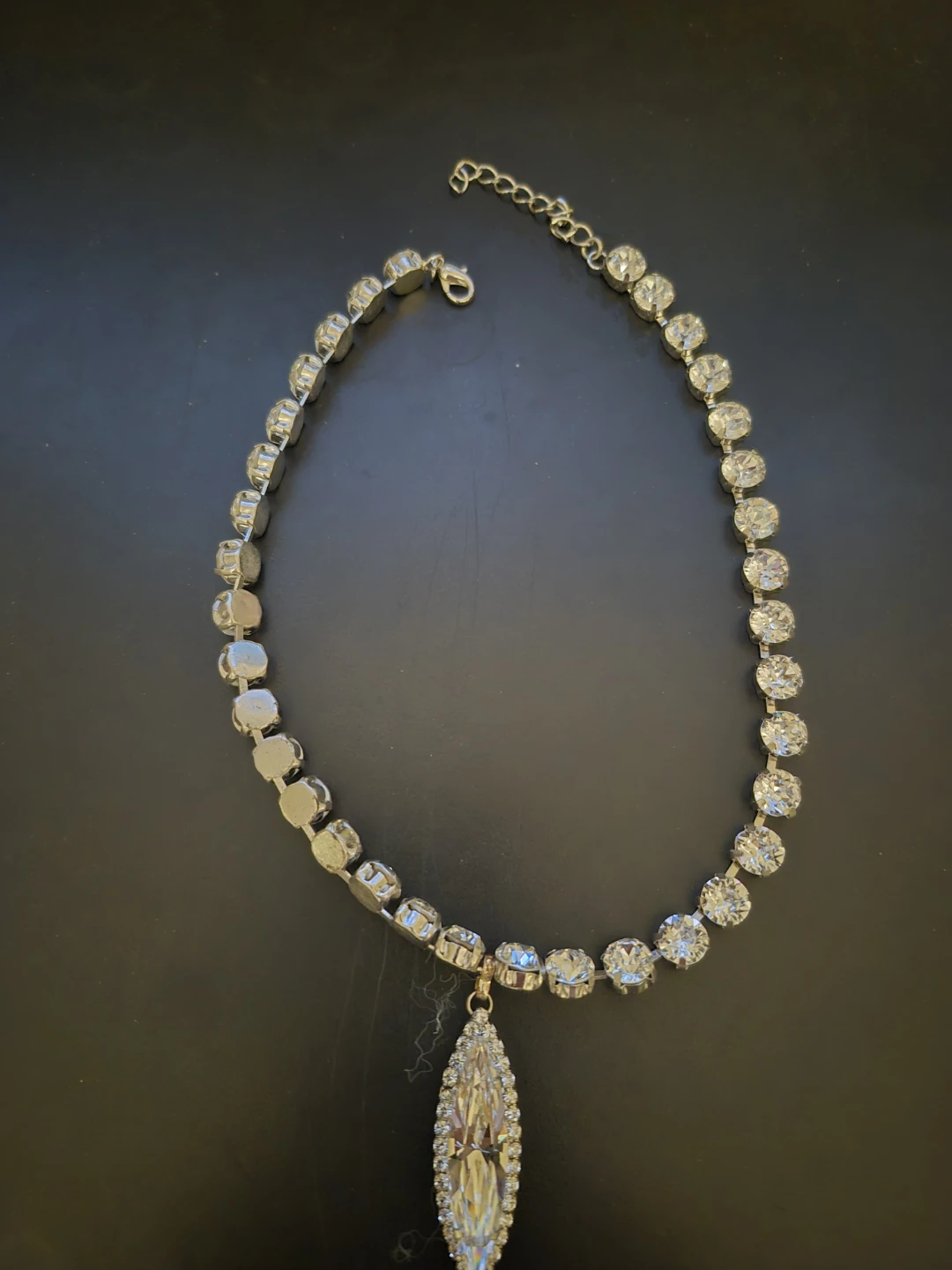 Crystal Rhinestone Teardrop Necklace