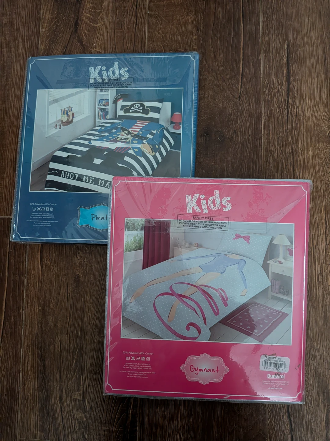 Kids Single Duvet Cover Set - Pirate & Gymnast Themes