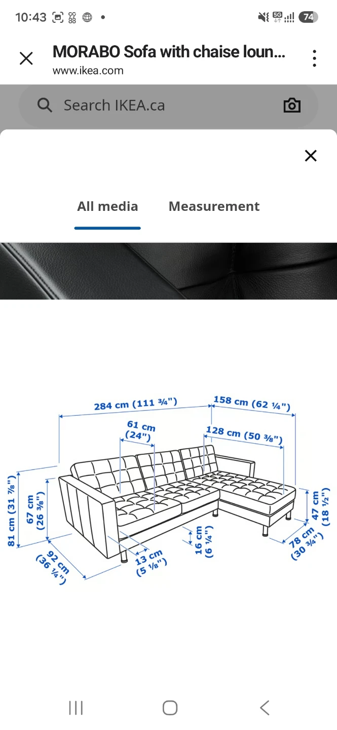 Black Ikea morabo Sofa(include mini table) - photo 5