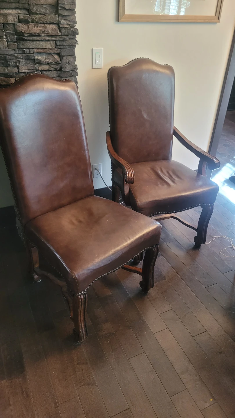 Brown Faux Leather Dining Chairs