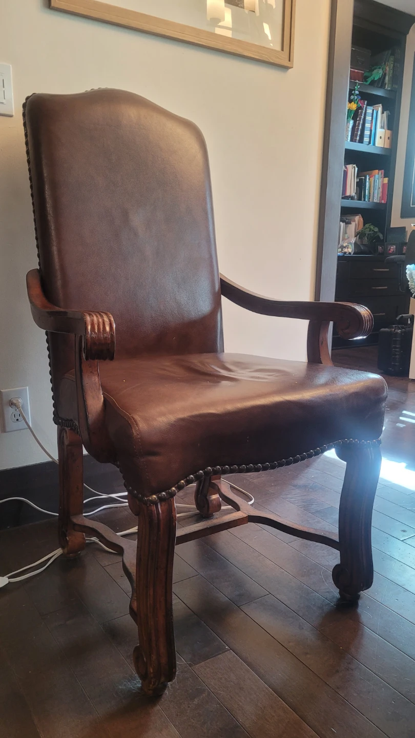 Brown Faux Leather Dining Chairs - photo 2