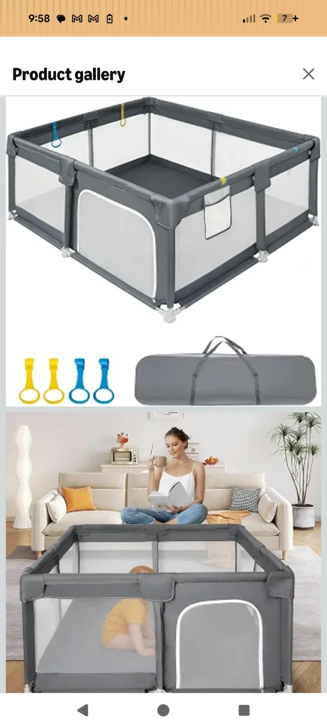 Large Toddler Playpen in Dark Grey - photo 4