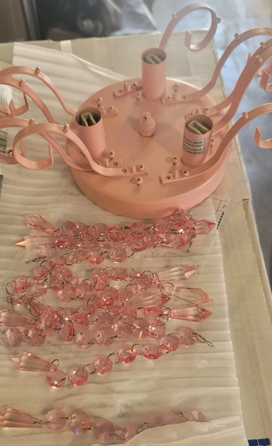 New MiniPink Crystal Chandelier
