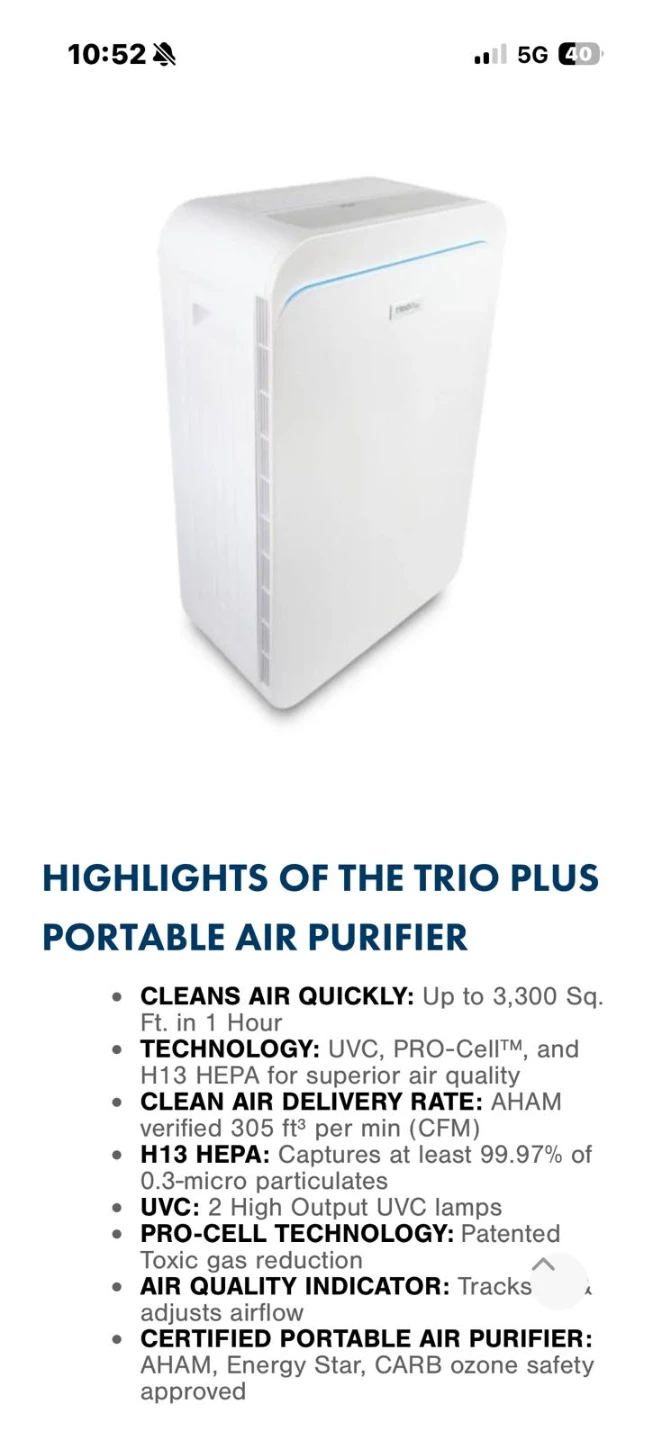 Field Controls TRIO Plus 5-Stage Air Purifier - photo 4
