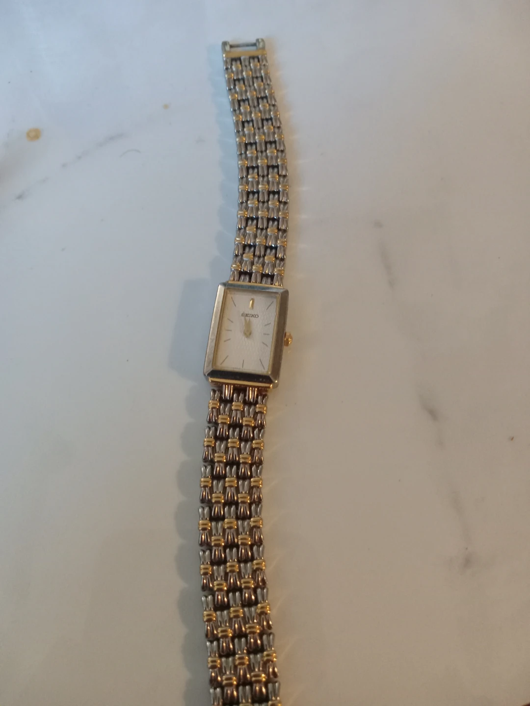 Seiko Two-Tone Rectangular Quartz Watch - photo 2