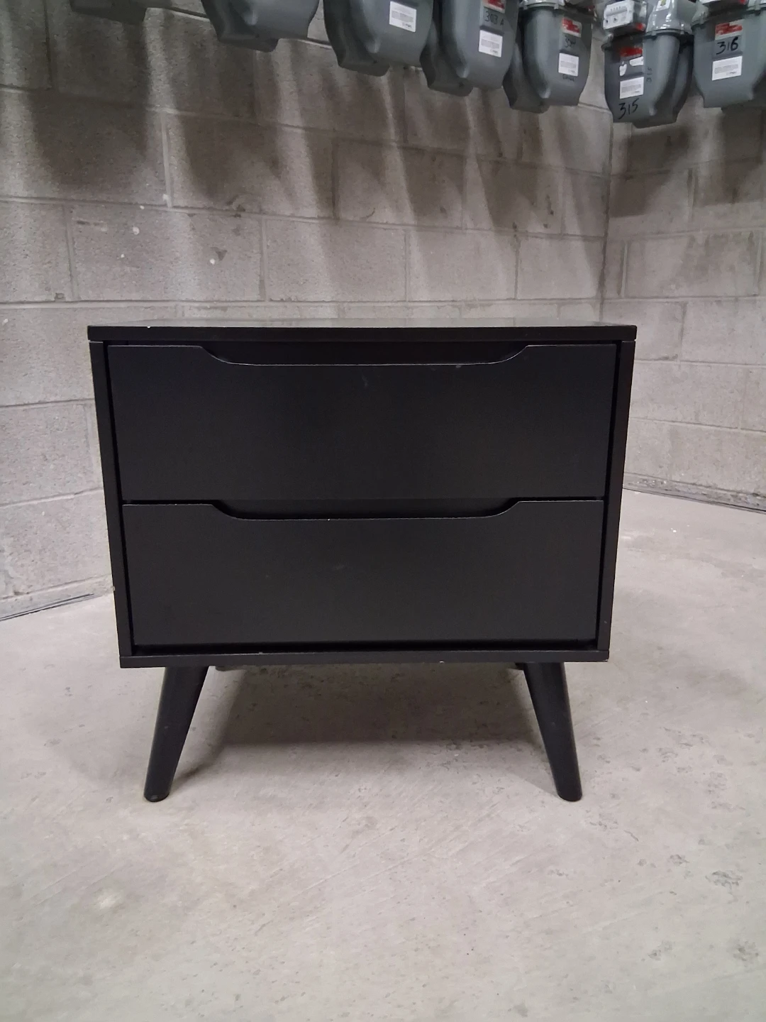 Black 2-Drawer Nightstand