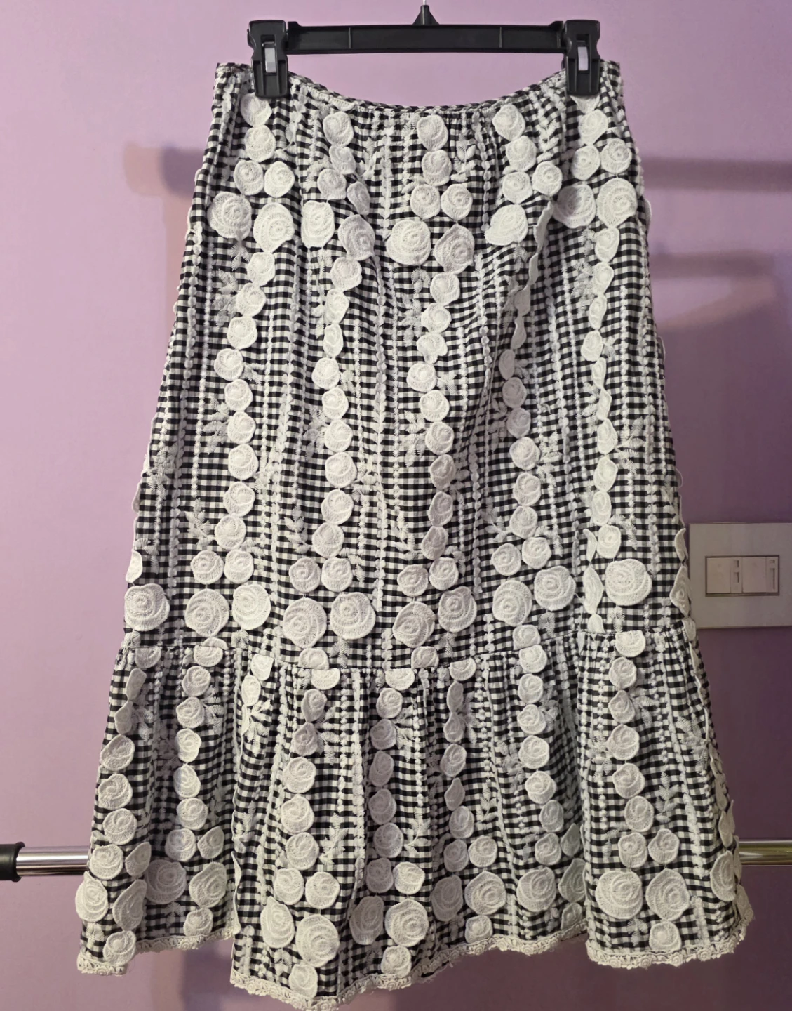 Anna Sui Anthropology Gingham  A line Skirt size 8 - photo 2