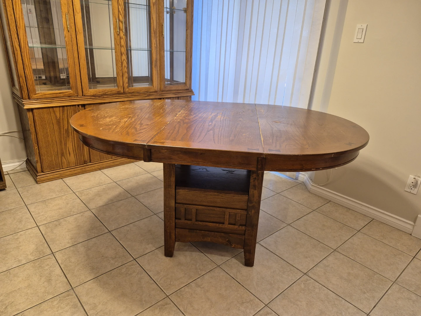 Oak Extendable Round Dining Table - photo 3