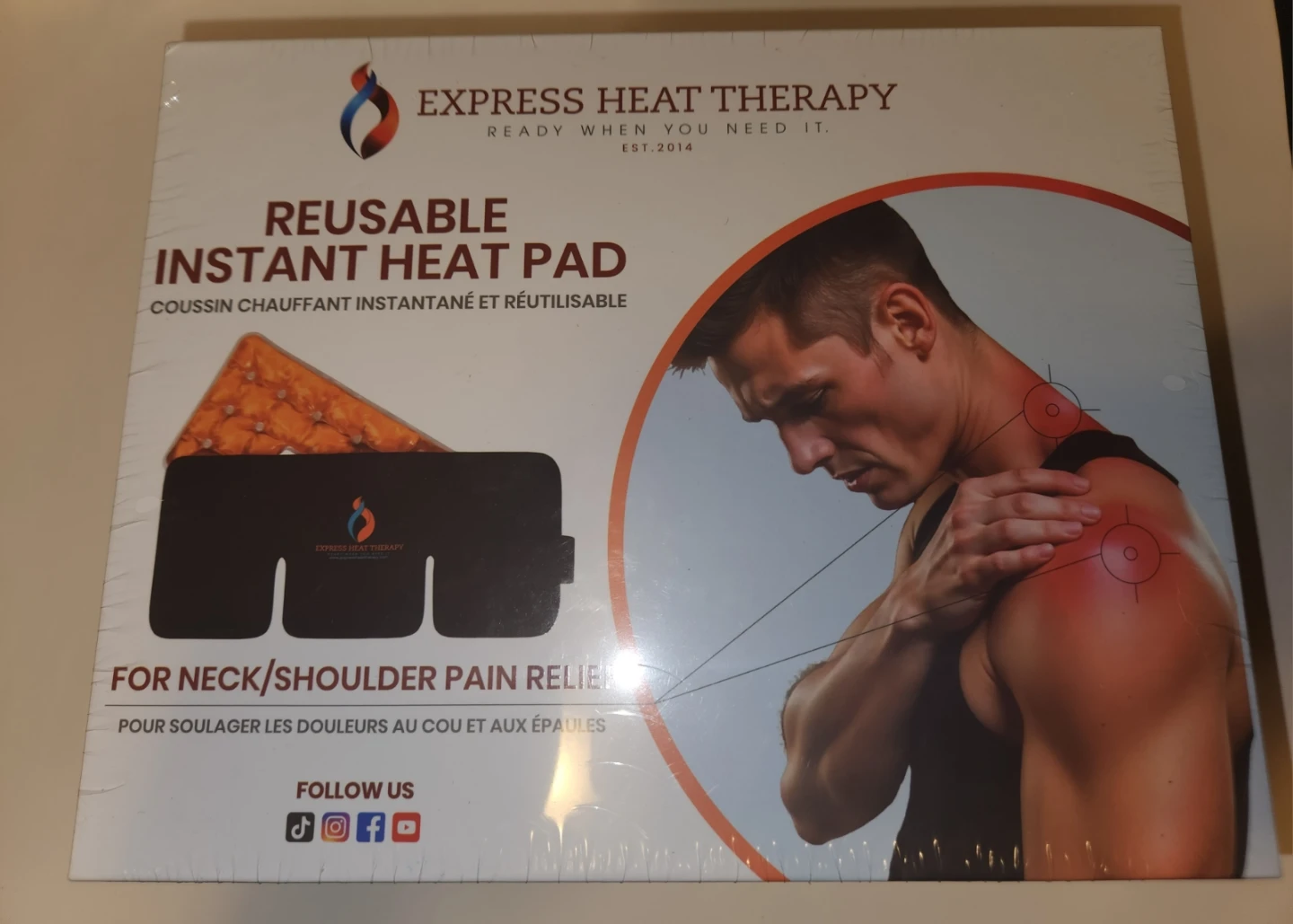 Reusable Instant Heat Pad for Neck/Shoulder Pain Relief