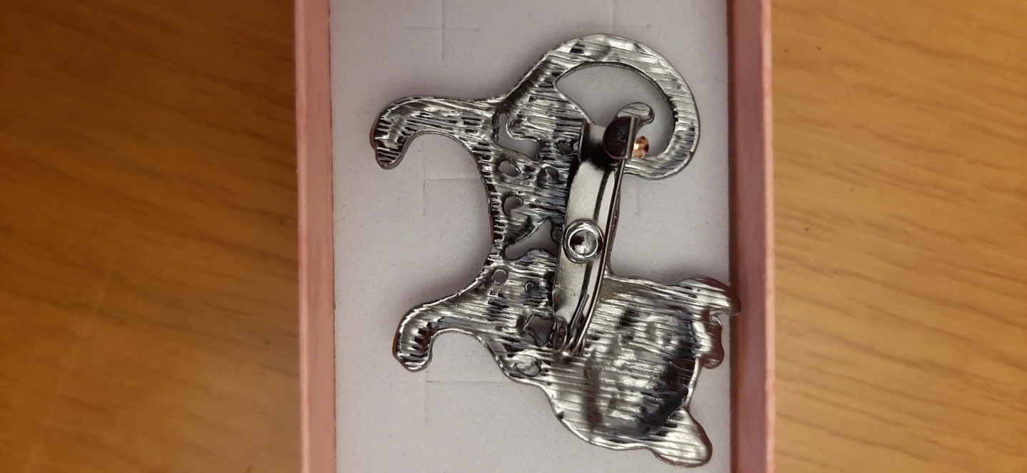 Cat-shaped brooch with  stones &  flowers - photo 2
