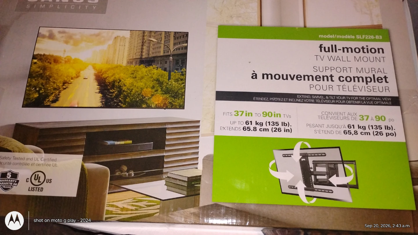 Sanus Simplicity Full-Motion TV Wall Mount SLF226-B3 - photo 3