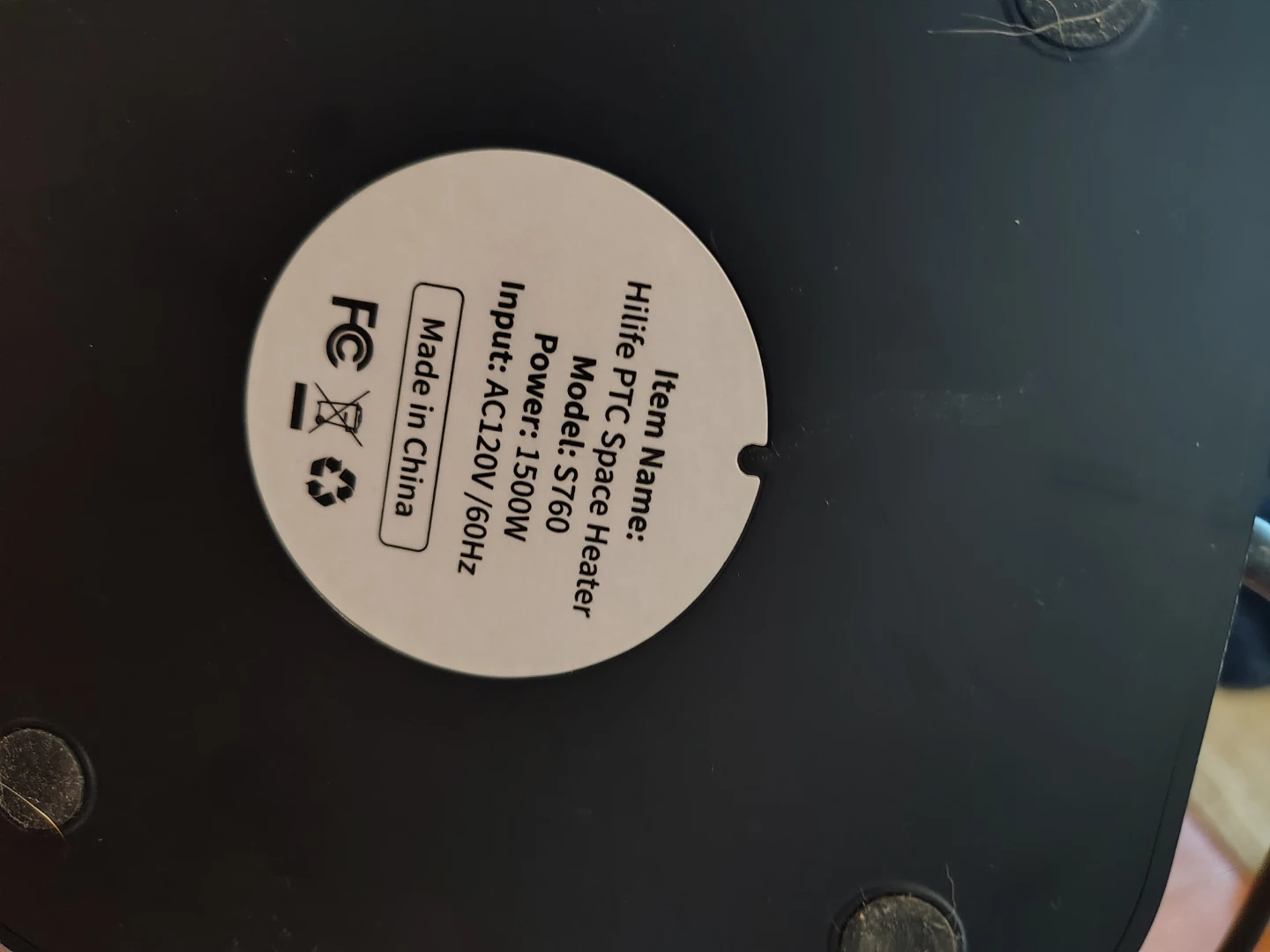 Hilife PTC Space Heater Model S760 - photo 2