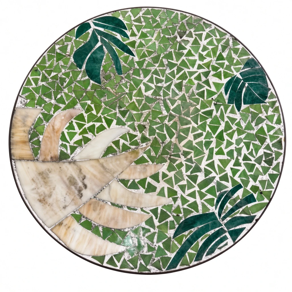 Vintage Round Tile Mosaic Bistro Table - photo 2