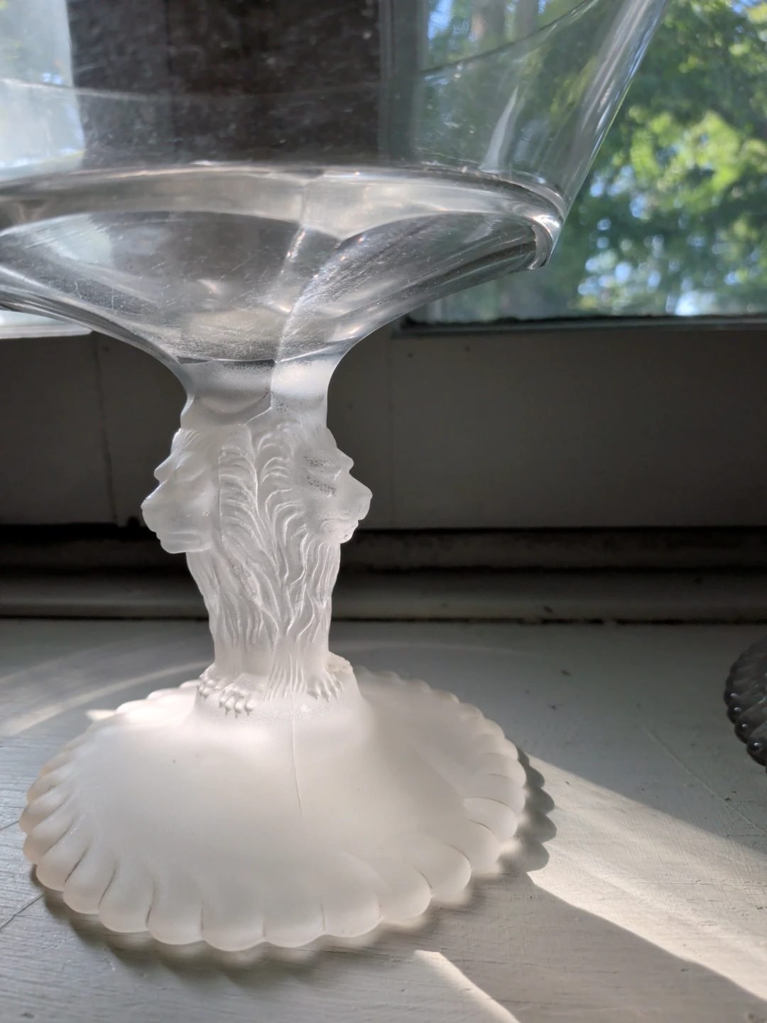 Vintage Lion Head Crystal Compote Dish - photo 3
