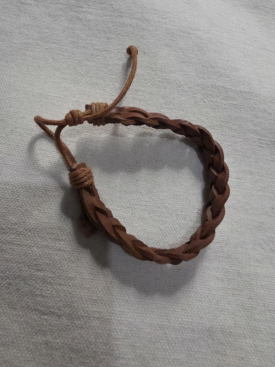 Braided Brown Leather Bracelet 🏈 - photo 2
