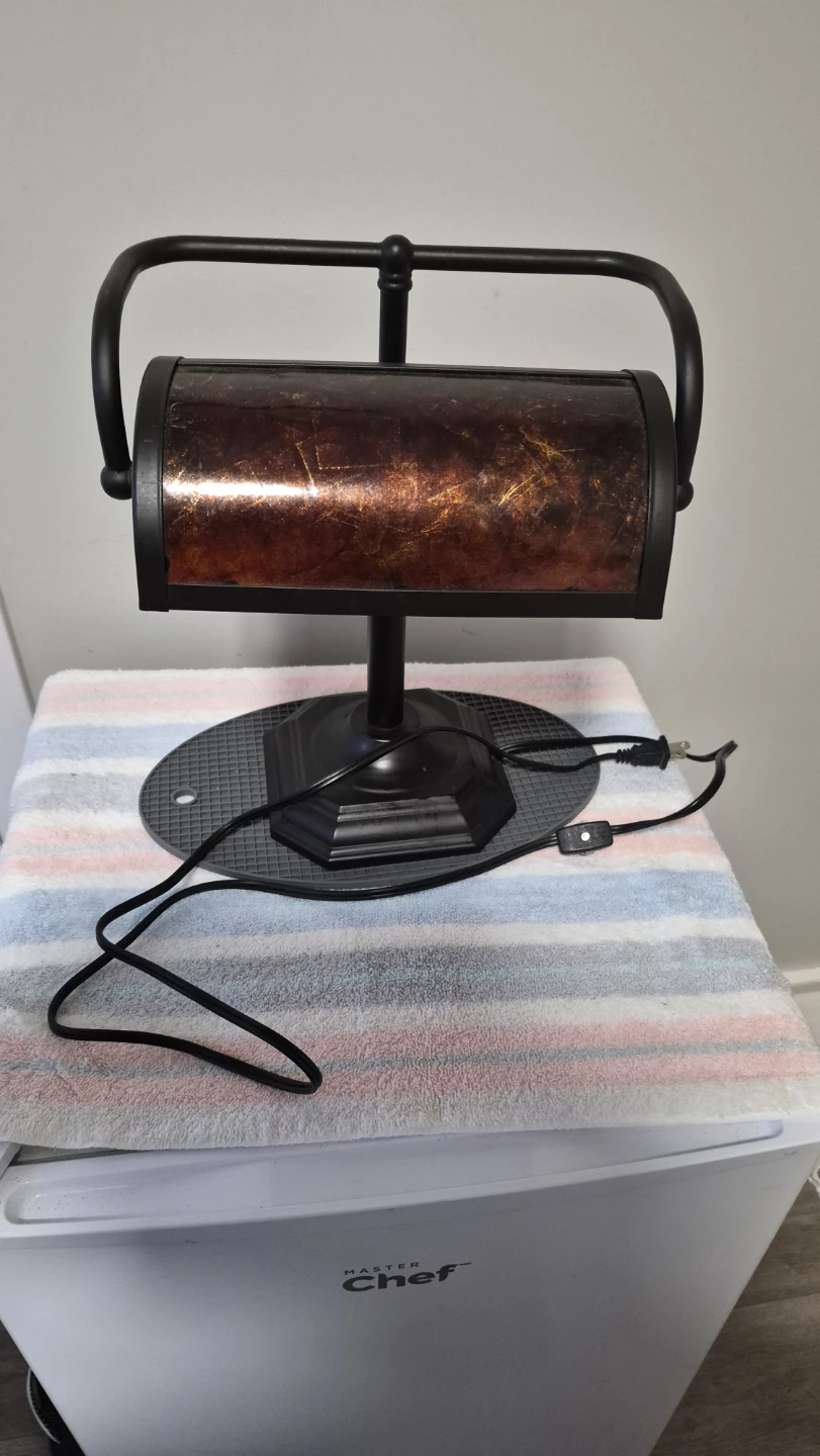 Bankers Lamp with Amber Shade - photo 5