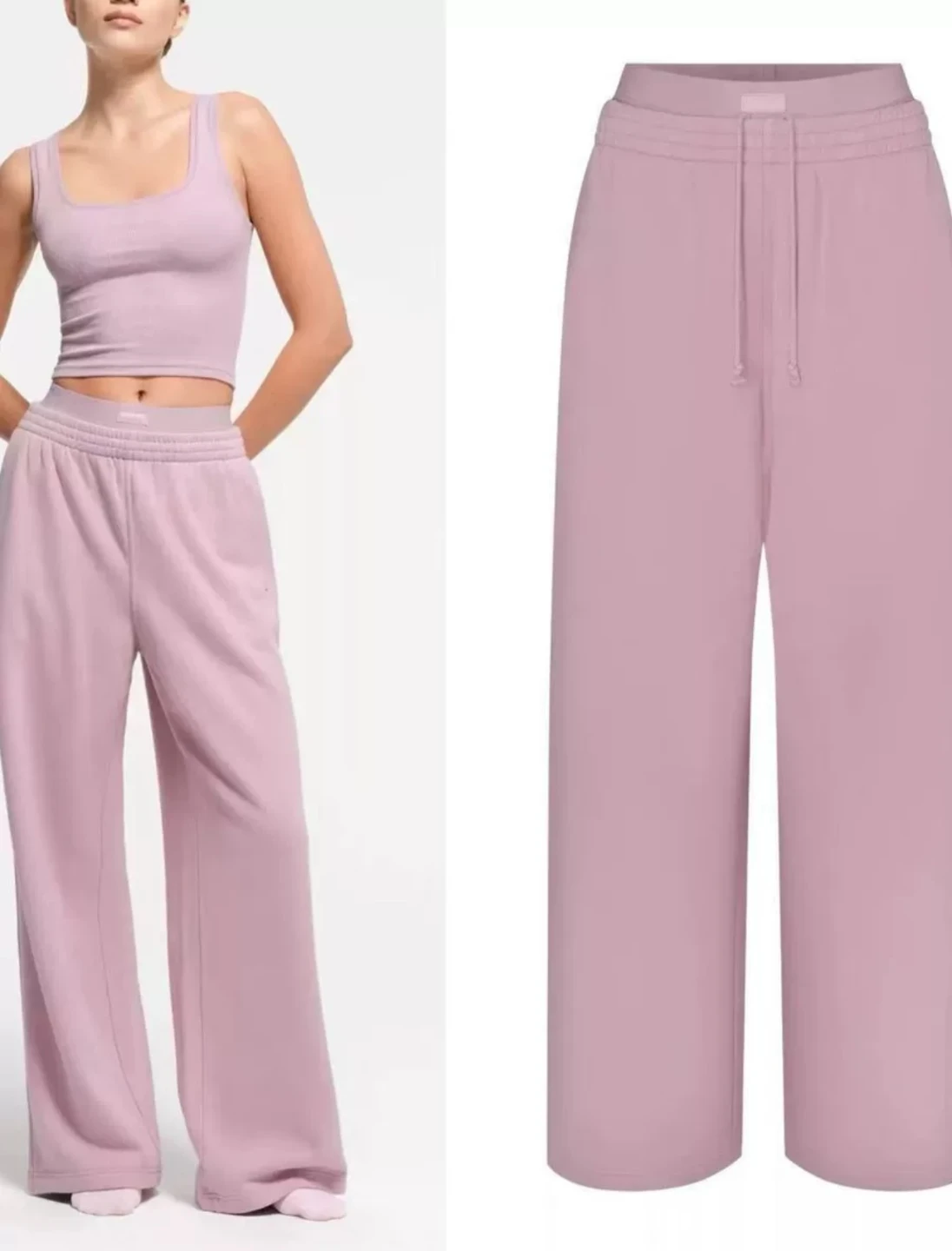 Set SKIMS Pink Set pants and zip up hoodie M size