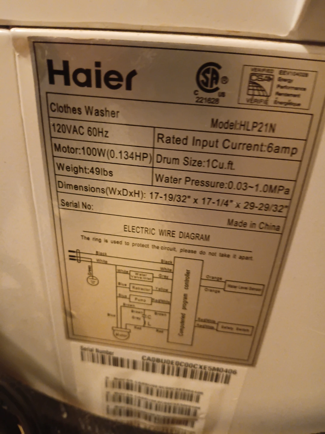 Haier HLP21N Portable Clothes Washer - photo 3