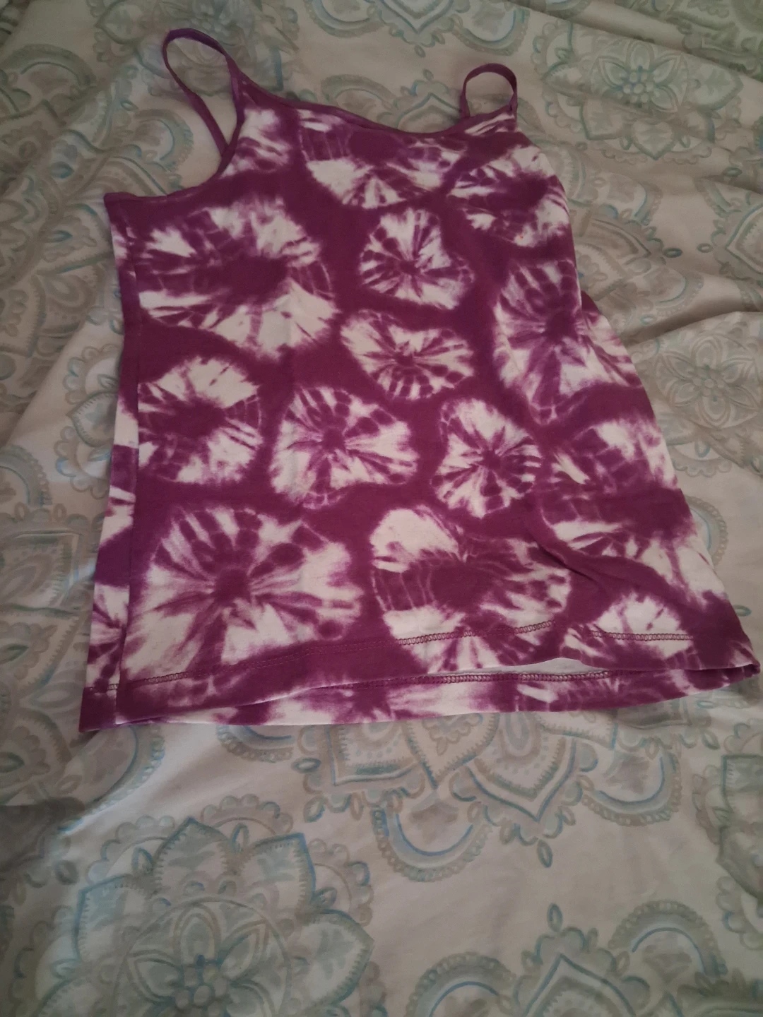 Faded Glory Purple Tie-Dye Tank Top