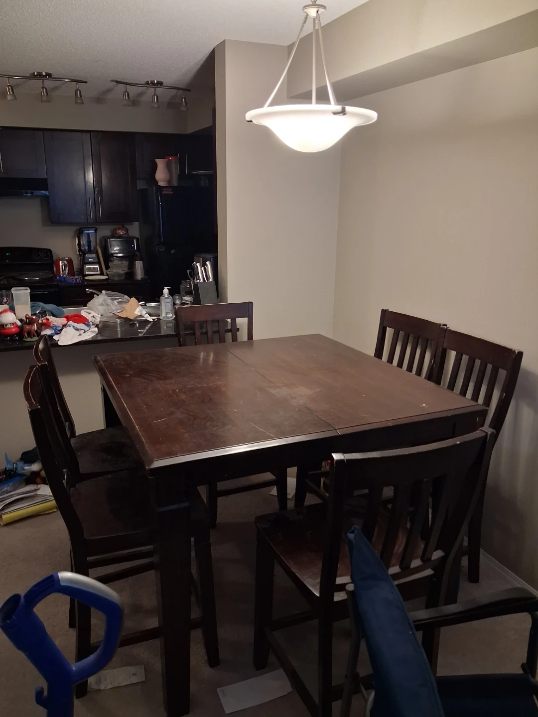Malaysian Dark Wood Oak Dining Table and 6 Captain Chairs - photo 4