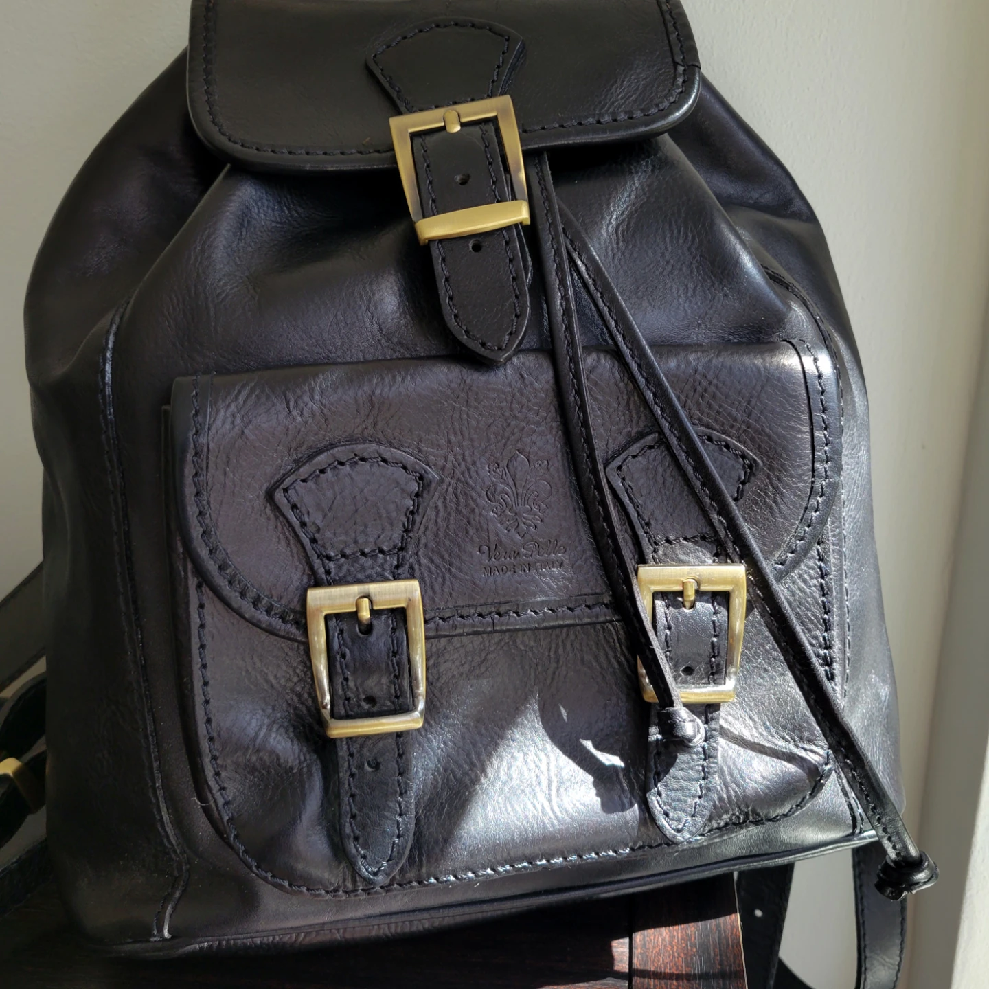 Vera Pelle genuine leather Italian backpack - photo 2