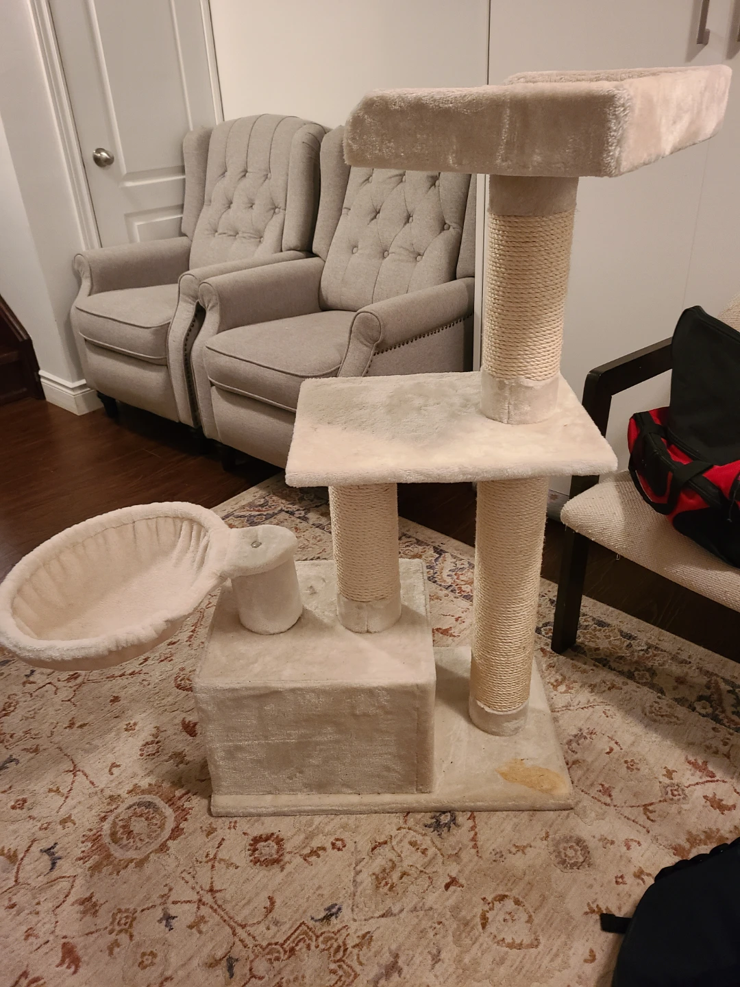 Cream Plush Cat Tree