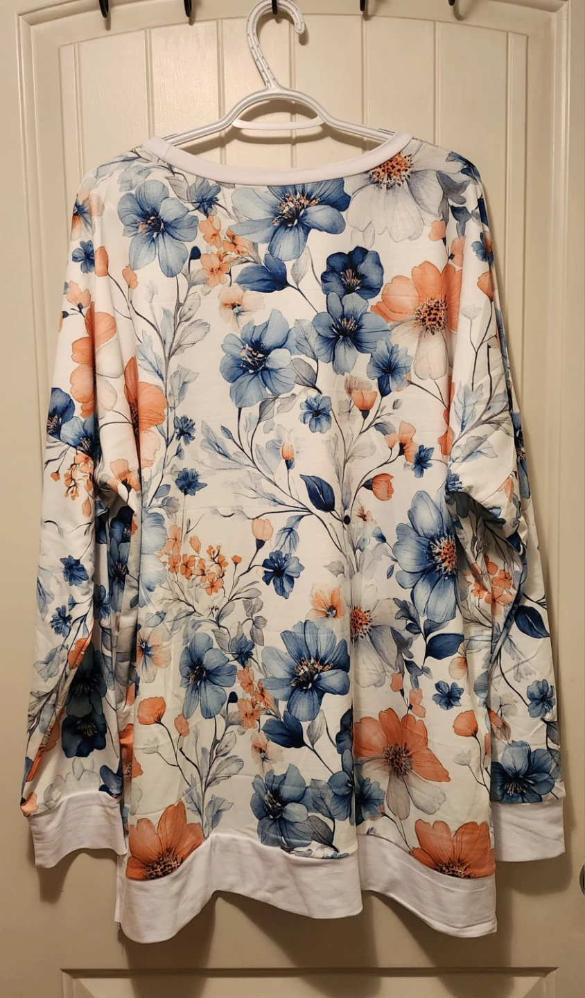 Floral Print Crewneck Sweatshirt - photo 3