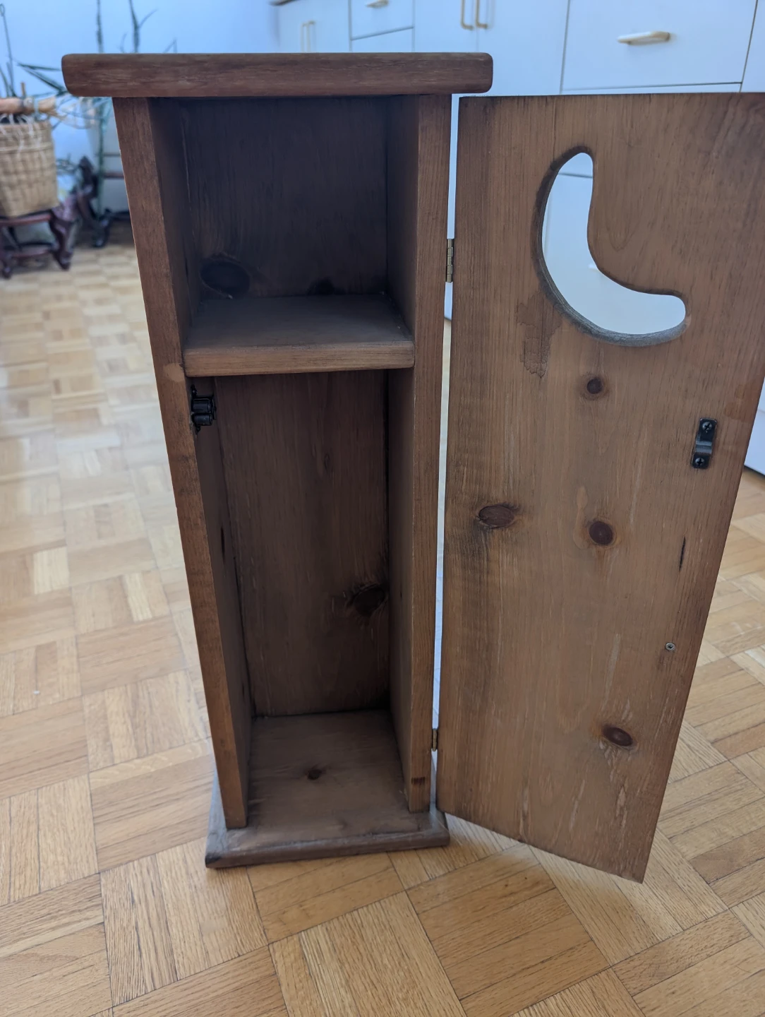 Rustic Wood Toilet Paper Holder Cabinet - photo 2