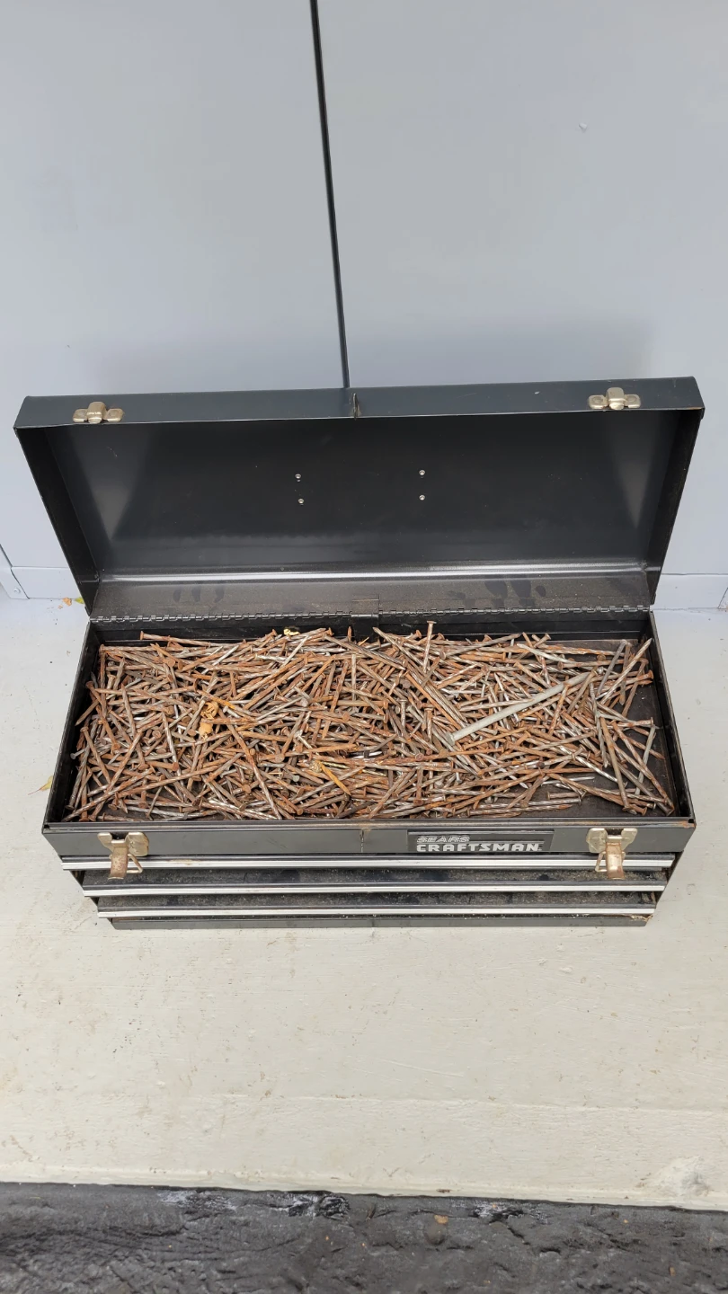 Sears Craftsman Metal Toolbox with Assorted Hardware