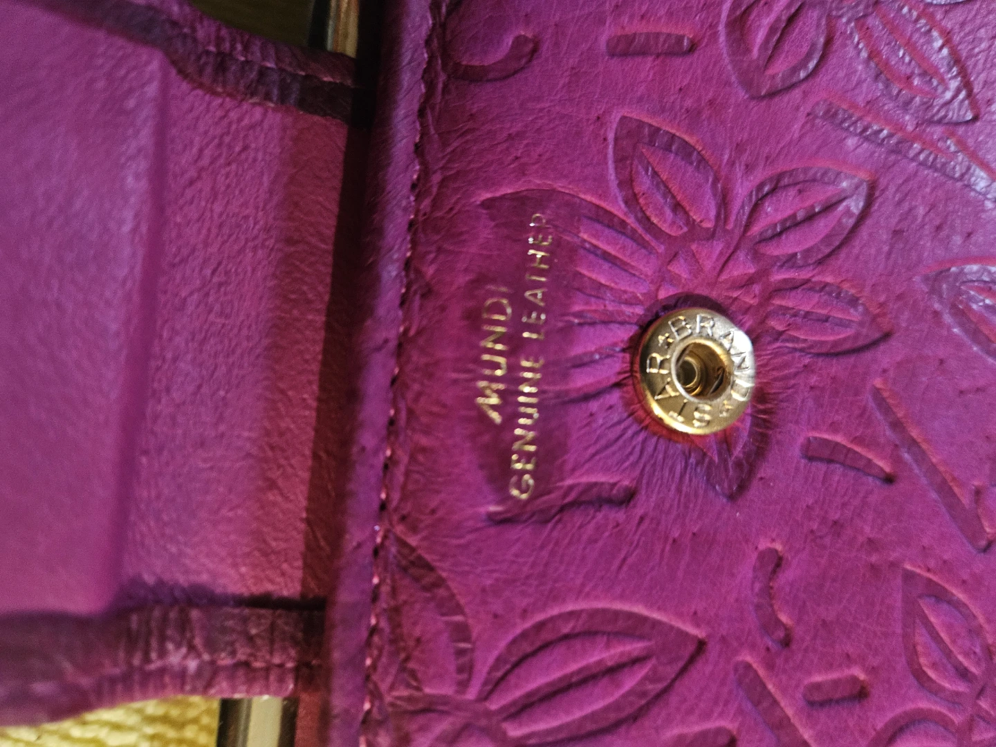 Mundi Purple Embossed Genuine Leather Clutch Wallet - photo 4