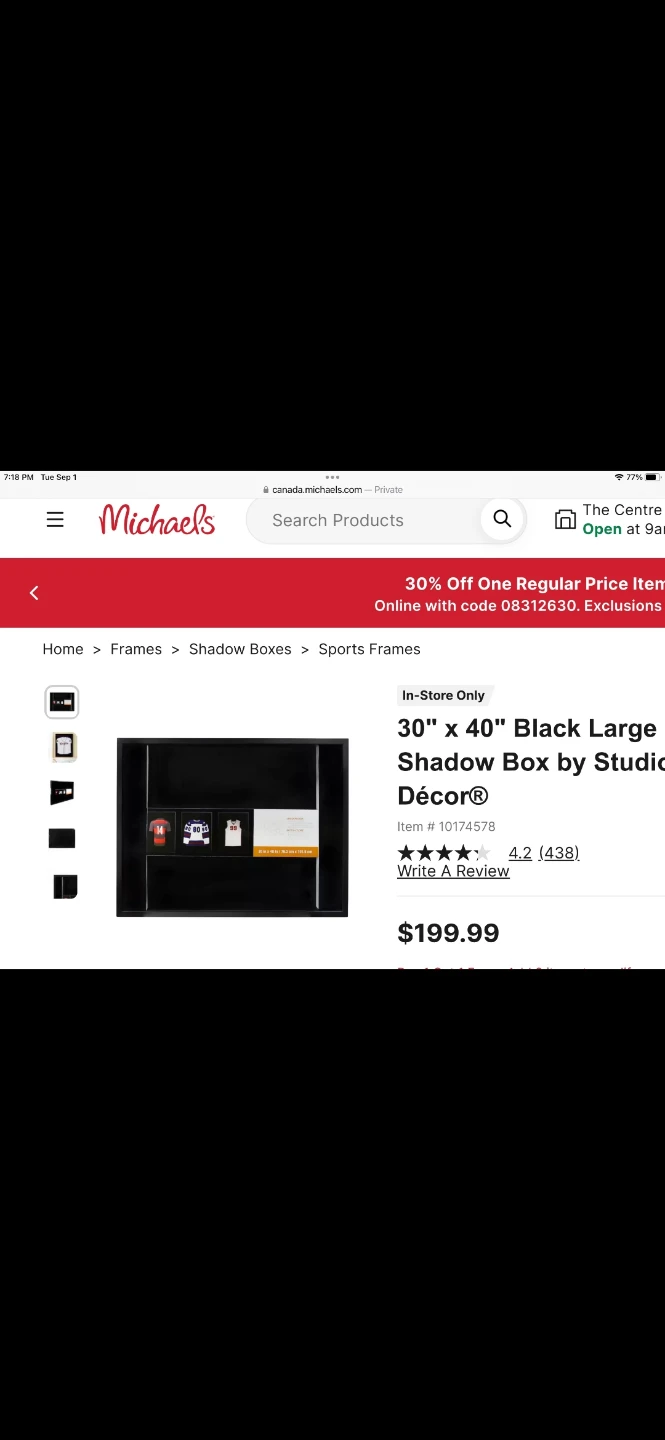 30" x 40" Black Large Shadow Box
