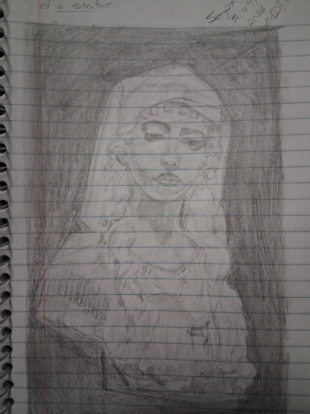 Pencil Sketch of Statue