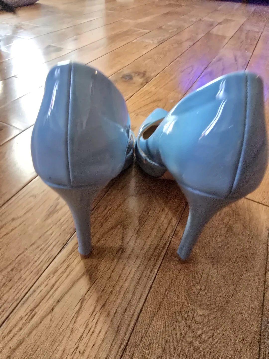 Light Blue Patent Pointed Toe Heels