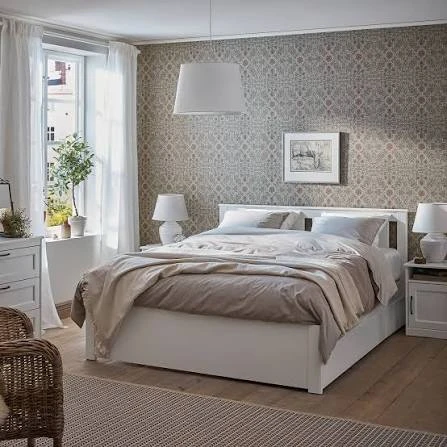 IKEA SONGESAND Queen Bed Frame with 4 Storage Drawers – White - photo 4