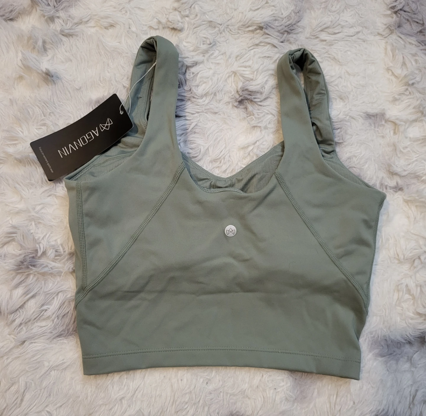 New Agonvin Matcha Green Workout Crop Top - photo 2
